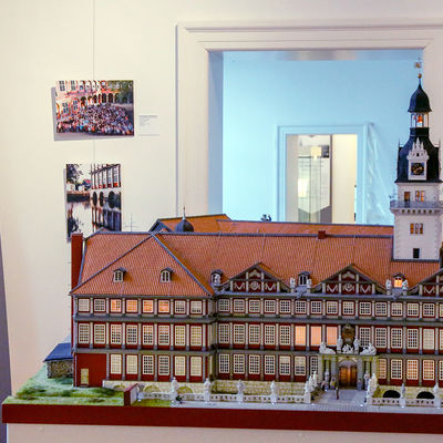 Das Modell des Schlosses Wolfenbüttel von Wilhelm Peters in der Sonderausstellung "Schlossblicke" 2018.