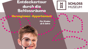 Titelbild einer Broschüre: Entdeckertour durch die Schlossräume: Herzoginnen-Appartement für Kinder ab 9 Jahre
